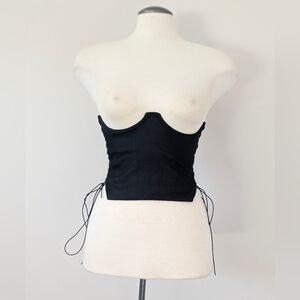 NOCTEX Indigo Corset Bustier Cincher Lace-Up Sides Size M Alternative